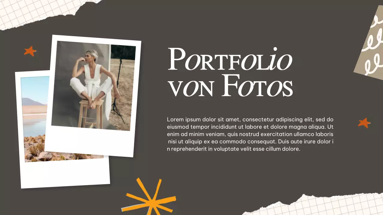 Beige Retro Kreativ-Portfolio