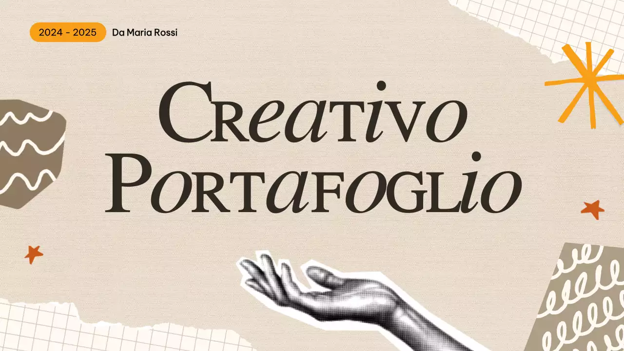 Portafoglio creativo retrò beige