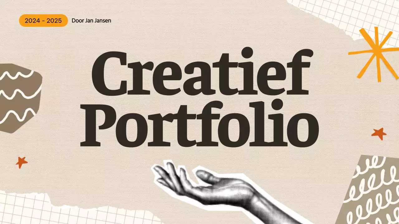 Beige Retro Creatief Portfolio