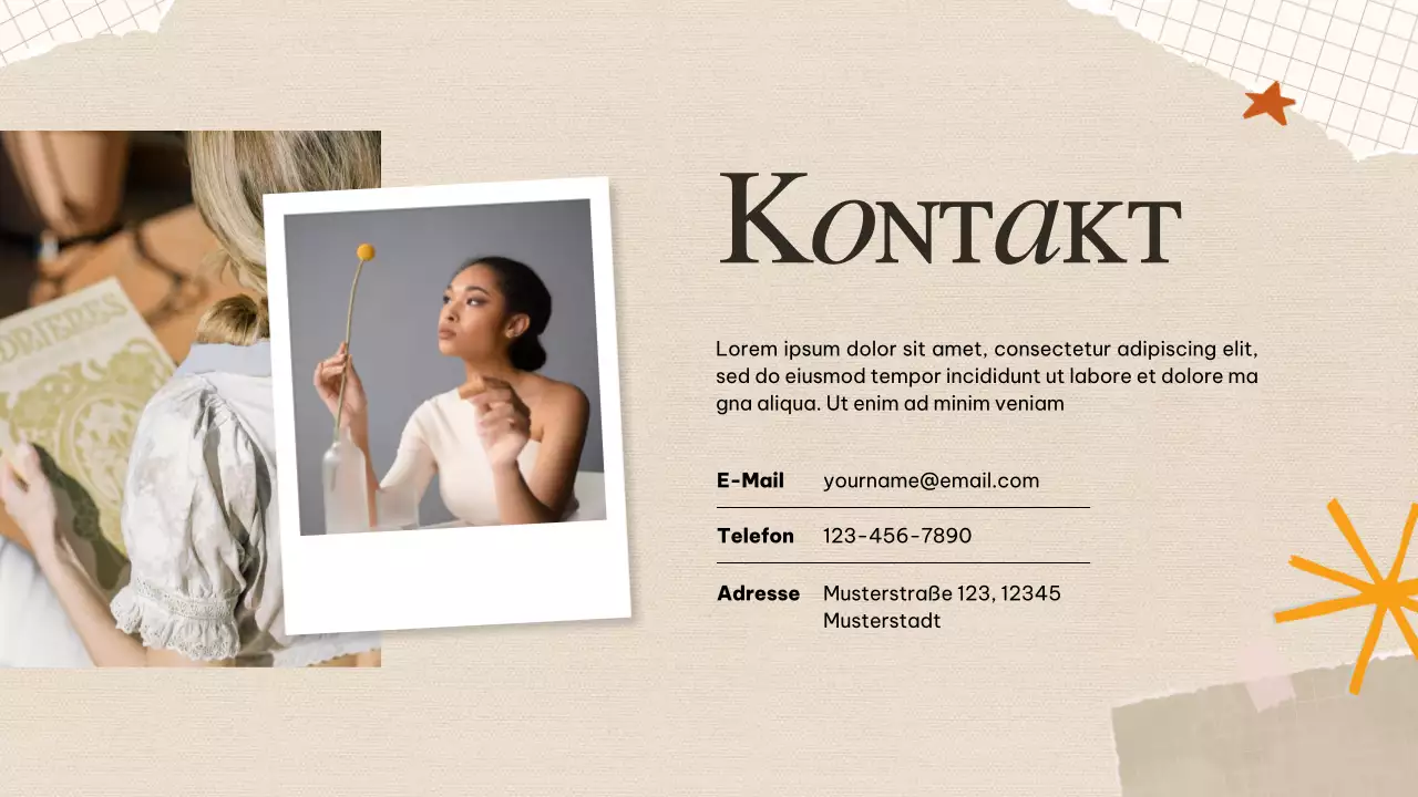 Beige Retro Kreativ-Portfolio