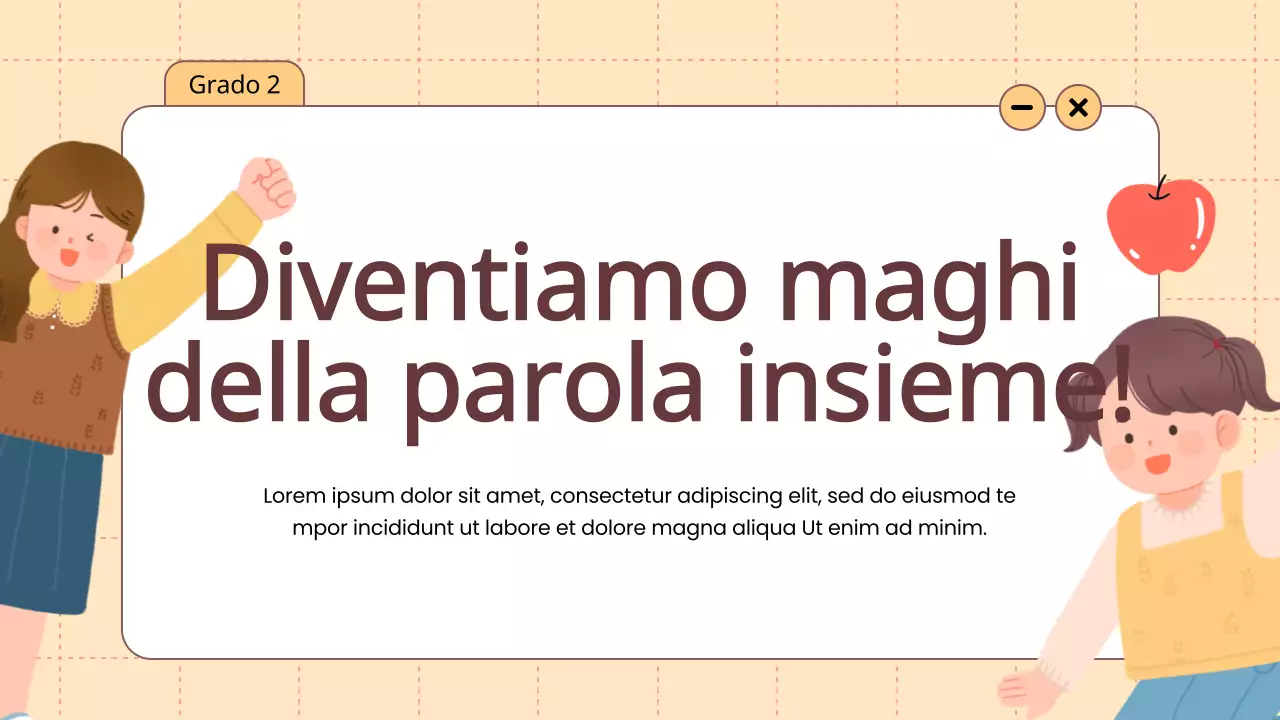 Animazione arancione Vocabolario Giochi divertenti Materiale di classe