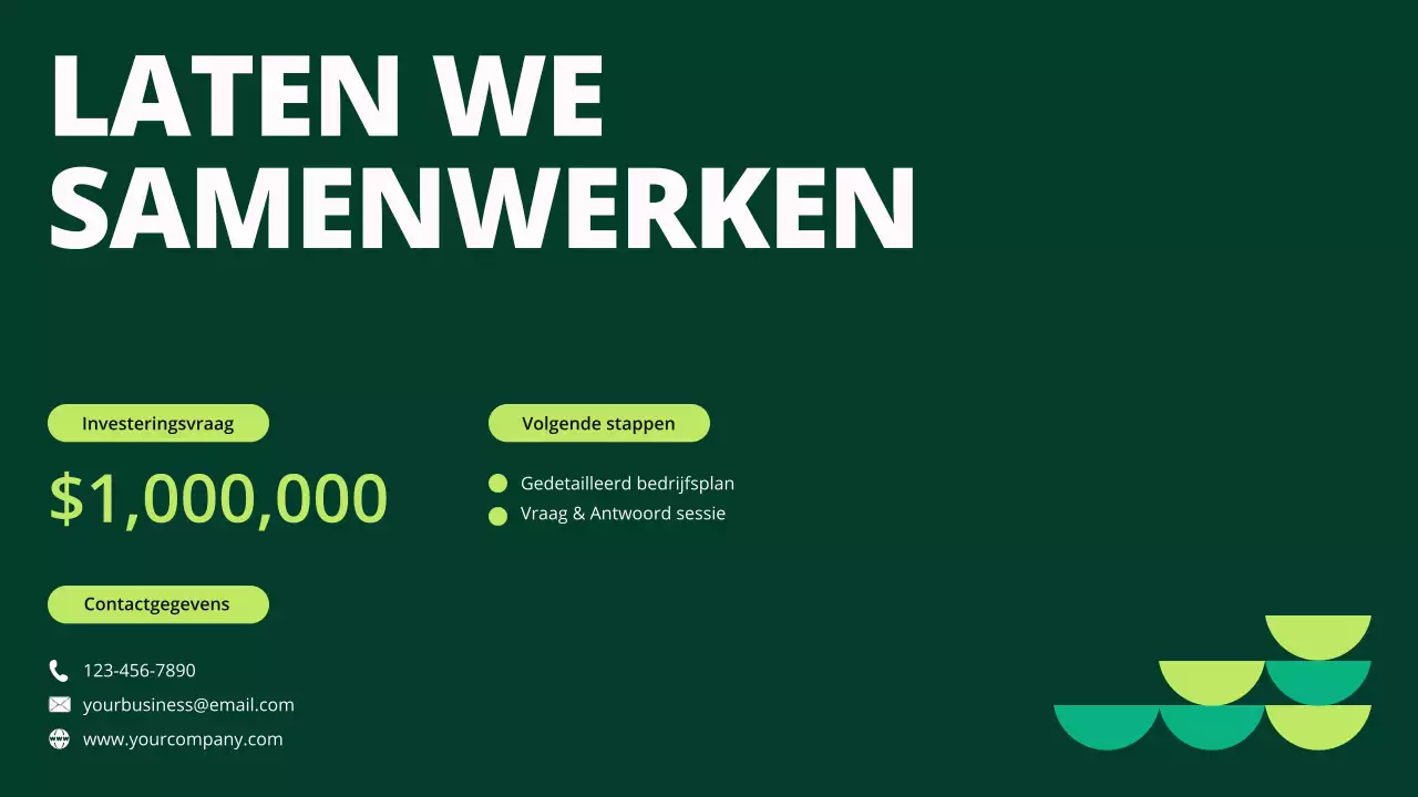 Green Geometric Klein Bedrijf Financieringspitch Voorstel