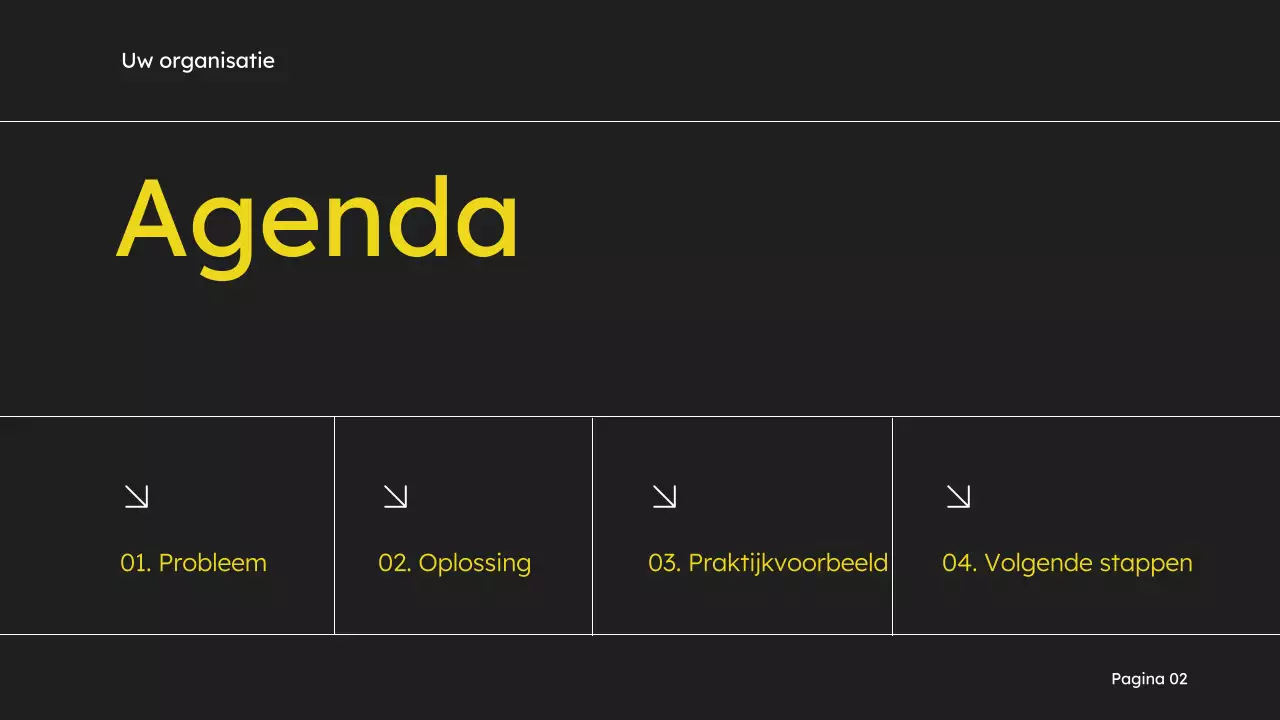 Geel en zwart eenvoudig marketingvoorstel voor verkoopdeck