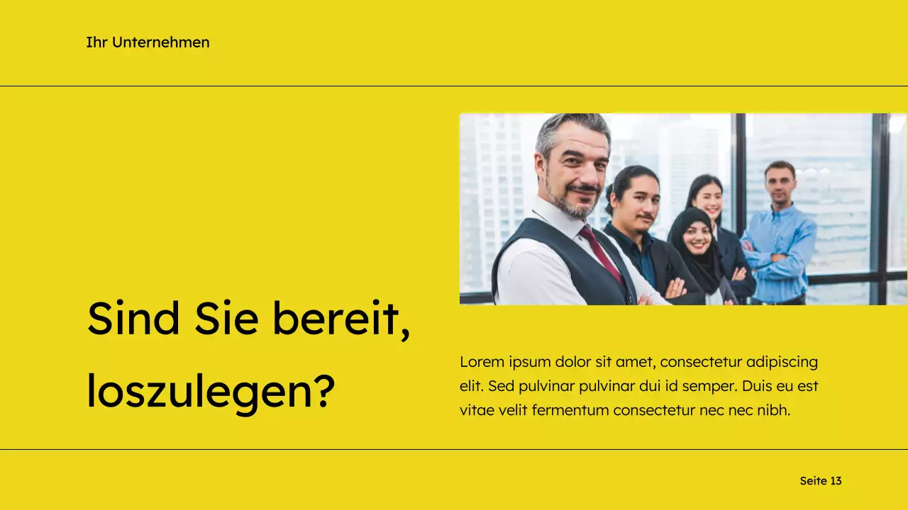 Gelb und Schwarz Einfaches Verkaufsdeck Marketingvorschlag