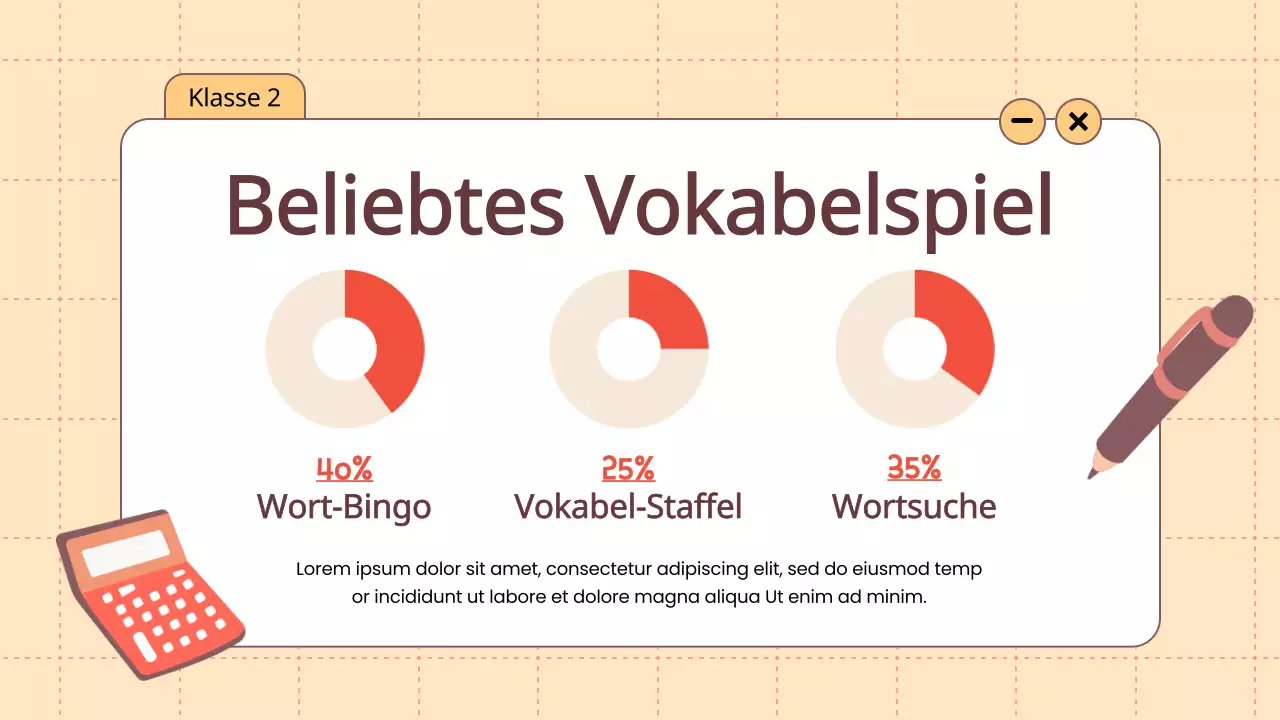 Orange Animation Wortschatz Spaß Spiele Klasse Material