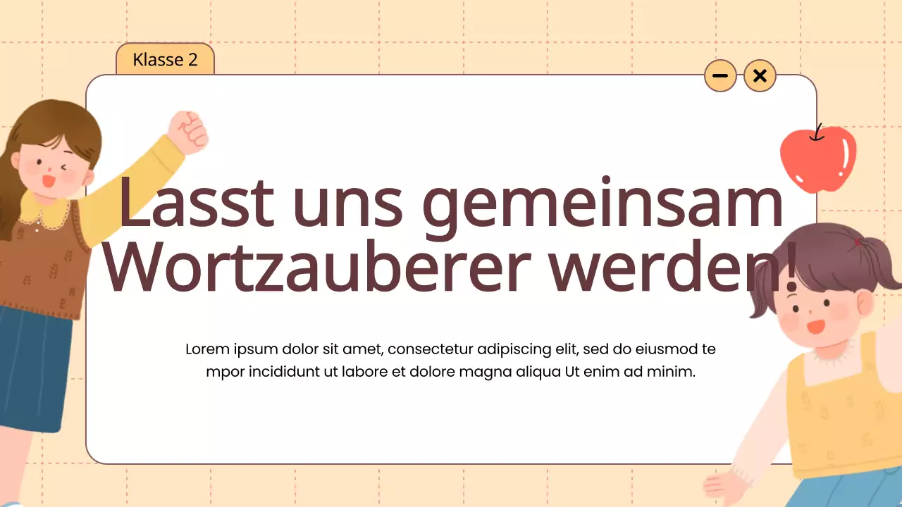 Orange Animation Wortschatz Spaß Spiele Klasse Material