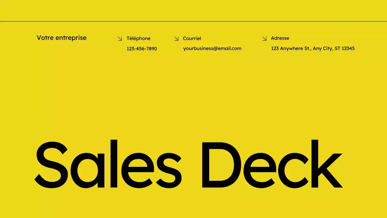 Jaune et noir Simple Sales Deck Marketing Proposal