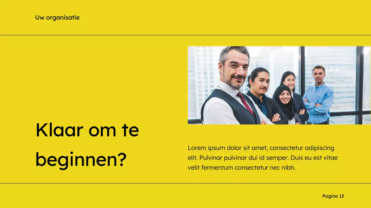 Geel en zwart eenvoudig marketingvoorstel voor verkoopdeck