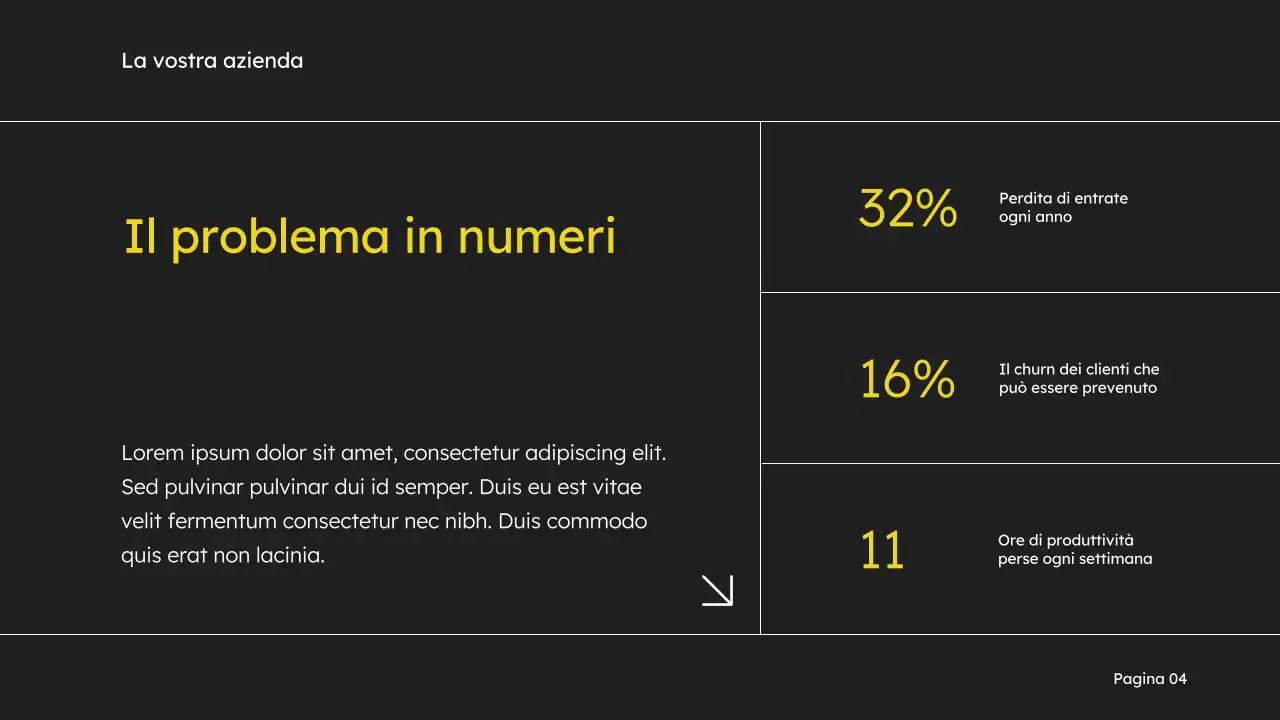 Proposta di marketing in giallo e nero