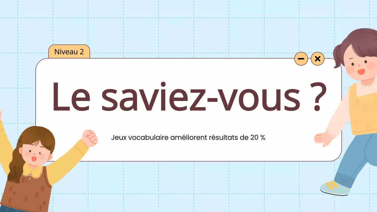 Orange Animation Vocabulaire Jeux amusants Matériel de classe