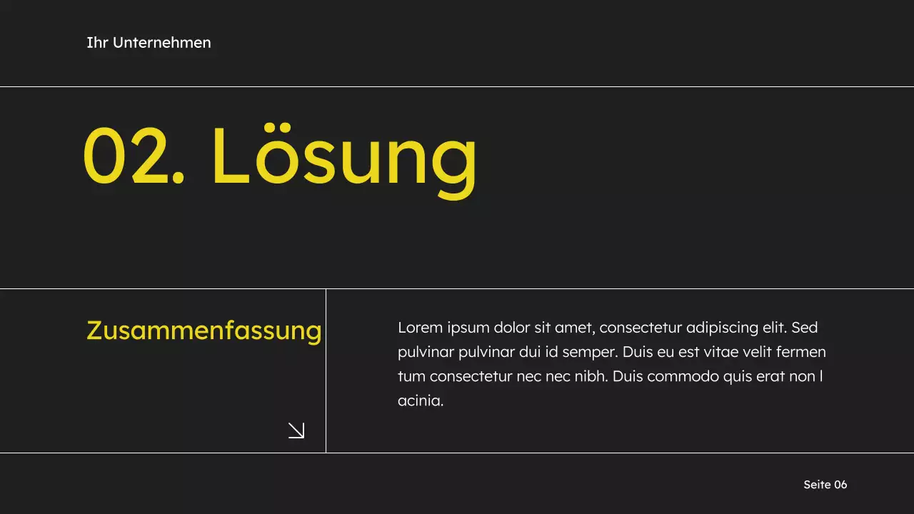 Gelb und Schwarz Einfaches Verkaufsdeck Marketingvorschlag