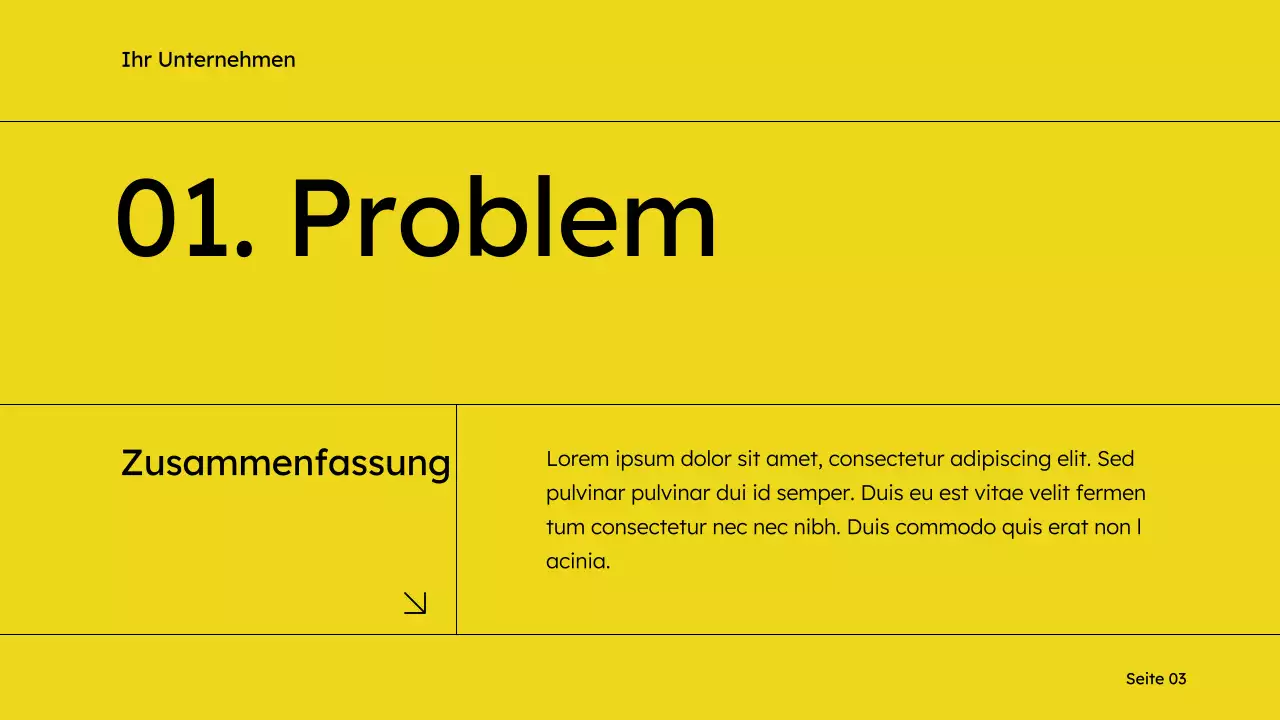 Gelb und Schwarz Einfaches Verkaufsdeck Marketingvorschlag