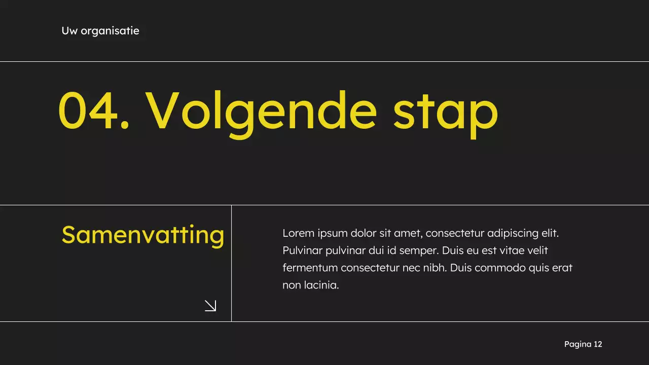 Geel en zwart eenvoudig marketingvoorstel voor verkoopdeck