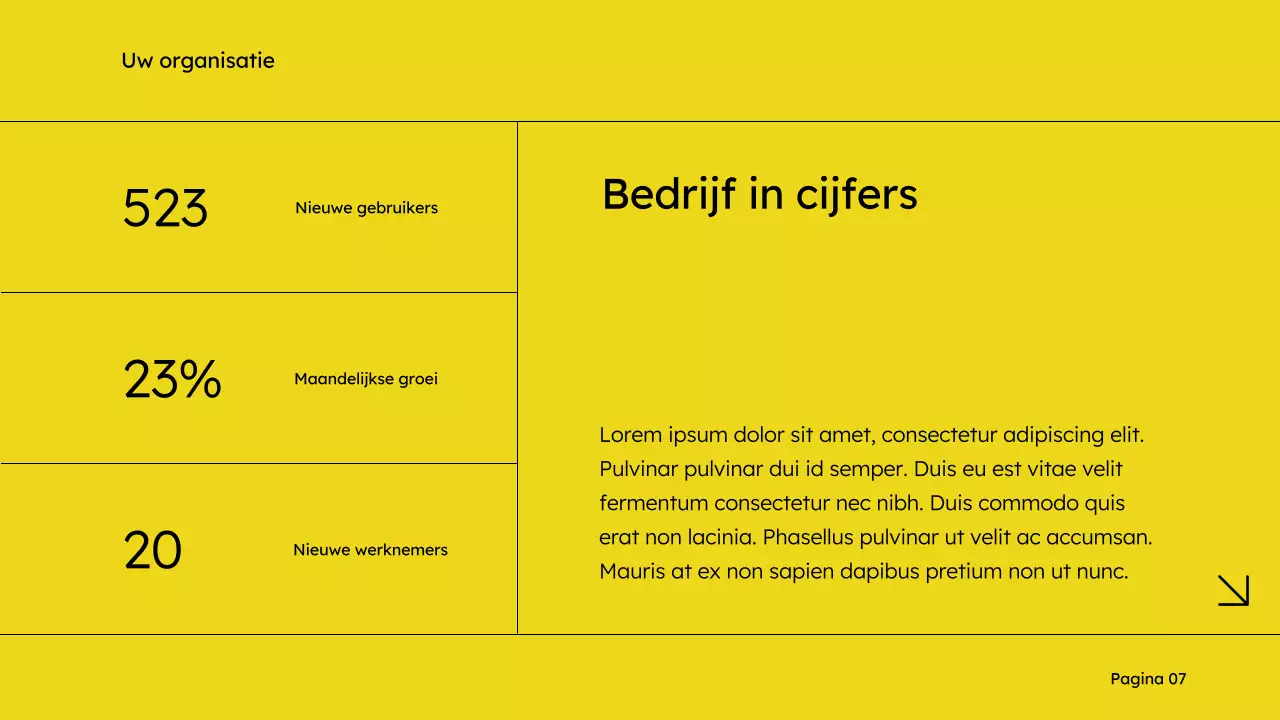 Geel en zwart eenvoudig marketingvoorstel voor verkoopdeck