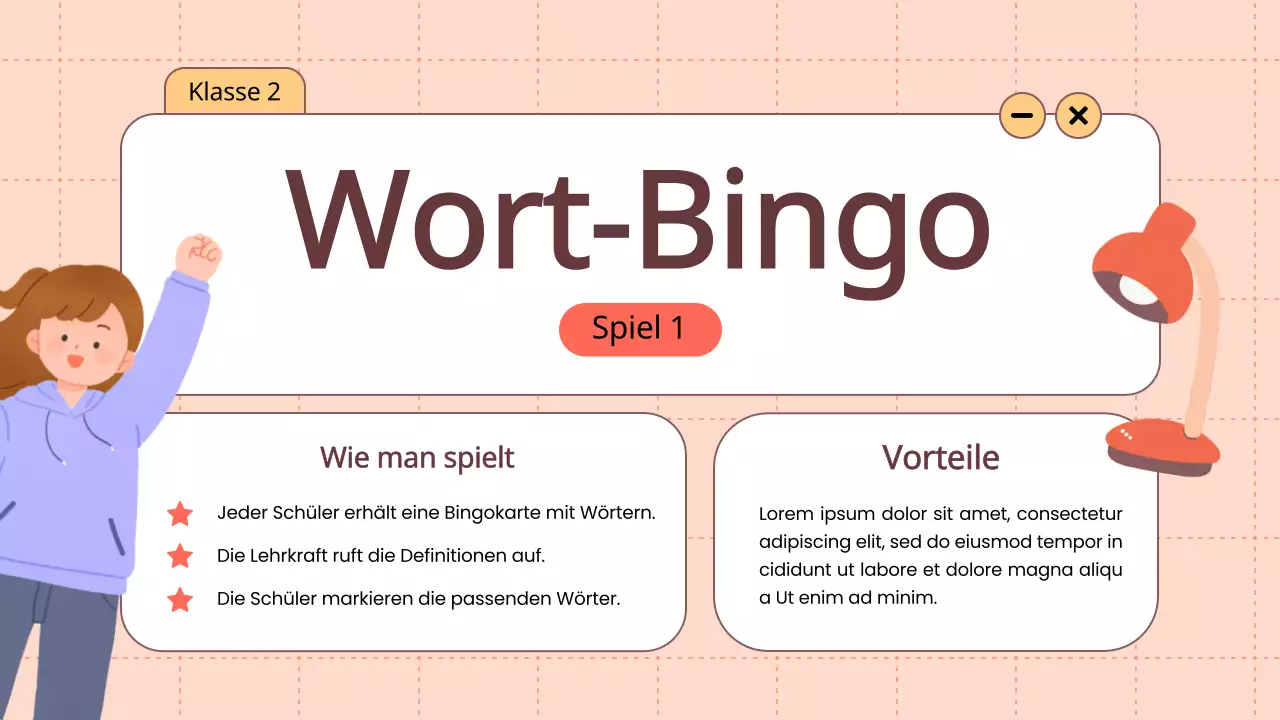 Orange Animation Wortschatz Spaß Spiele Klasse Material