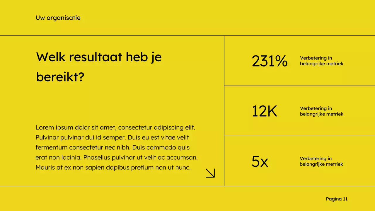 Geel en zwart eenvoudig marketingvoorstel voor verkoopdeck