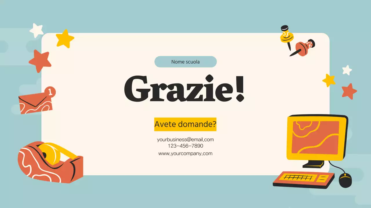 Guida allo studio della scuola media Orange Pop Materiale di studio