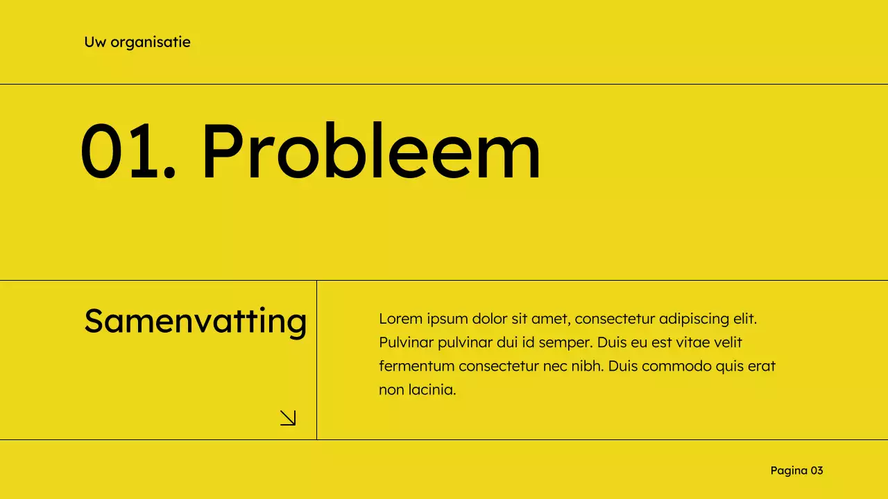 Geel en zwart eenvoudig marketingvoorstel voor verkoopdeck