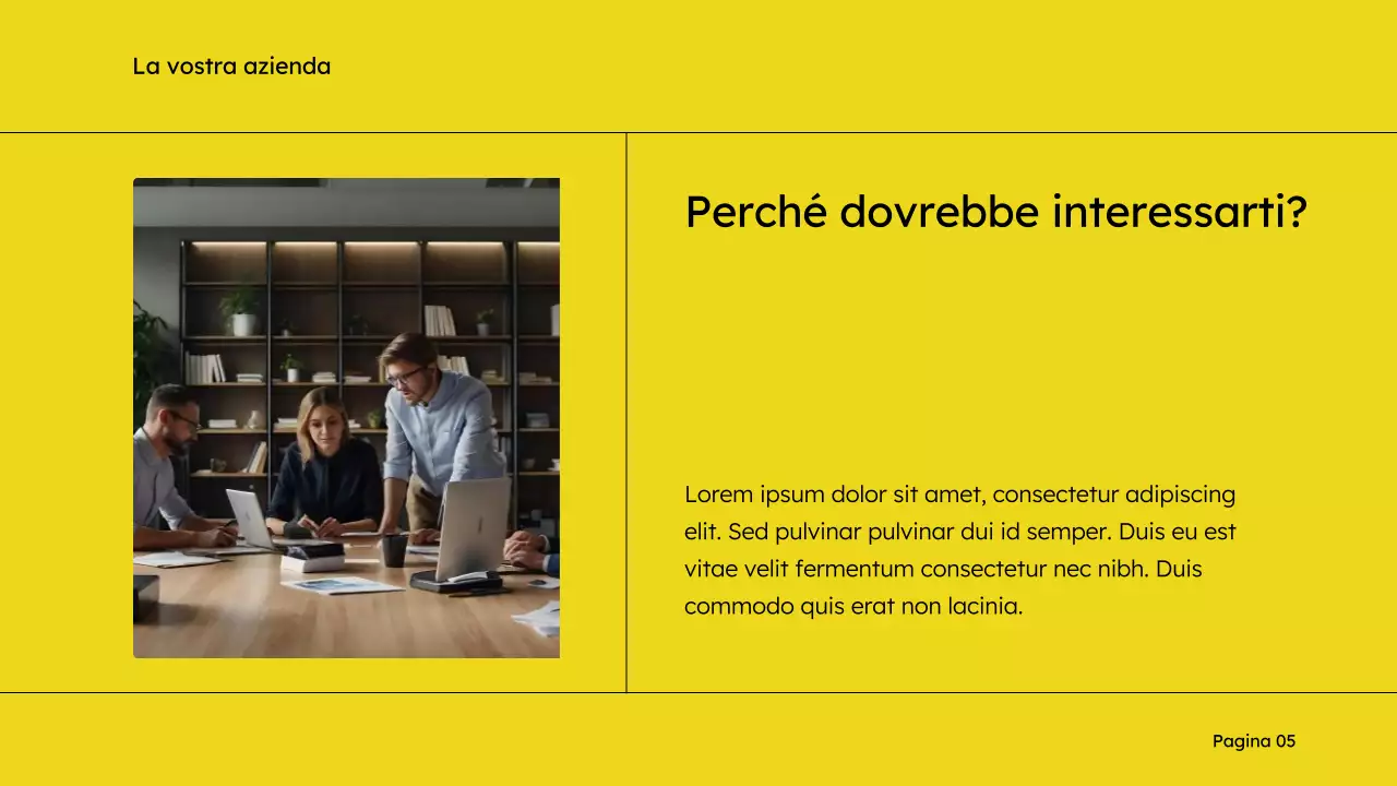 Proposta di marketing in giallo e nero