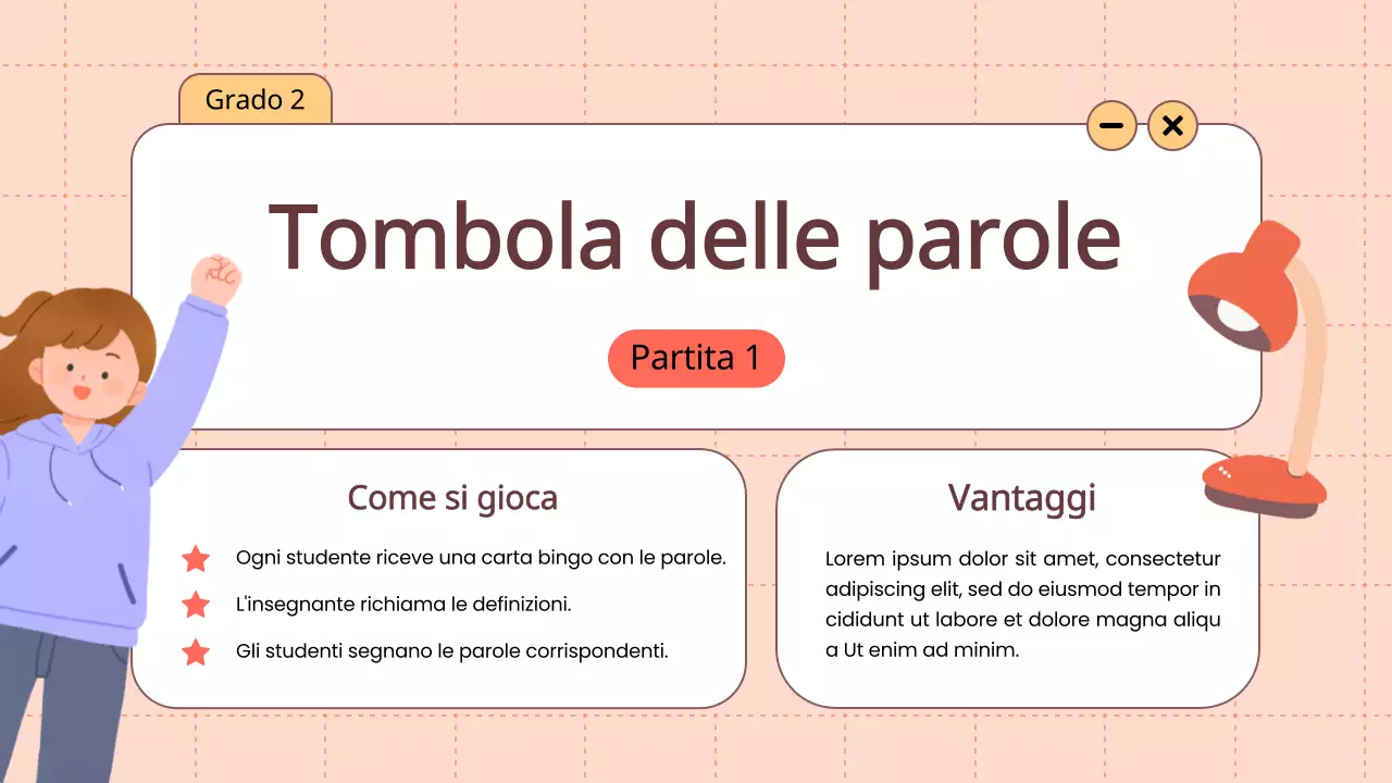 Animazione arancione Vocabolario Giochi divertenti Materiale di classe