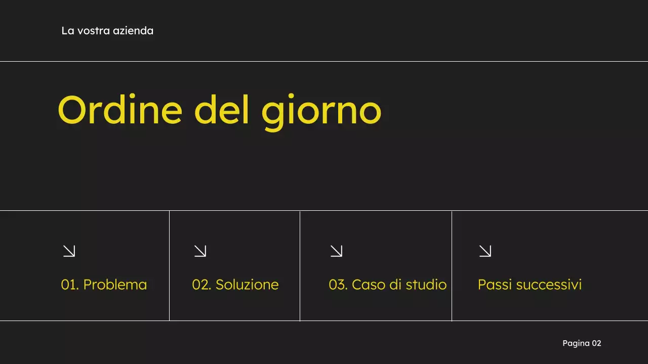 Proposta di marketing in giallo e nero