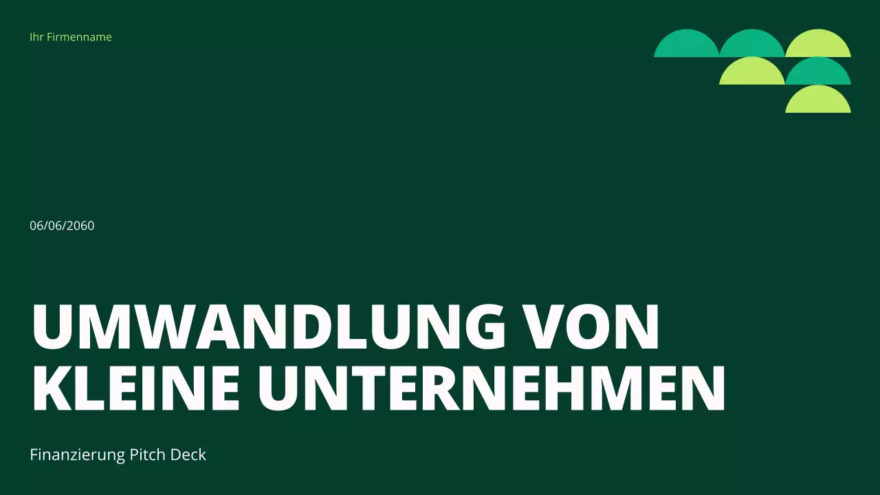 Green Geometric Small Business Funding Pitch Proposal