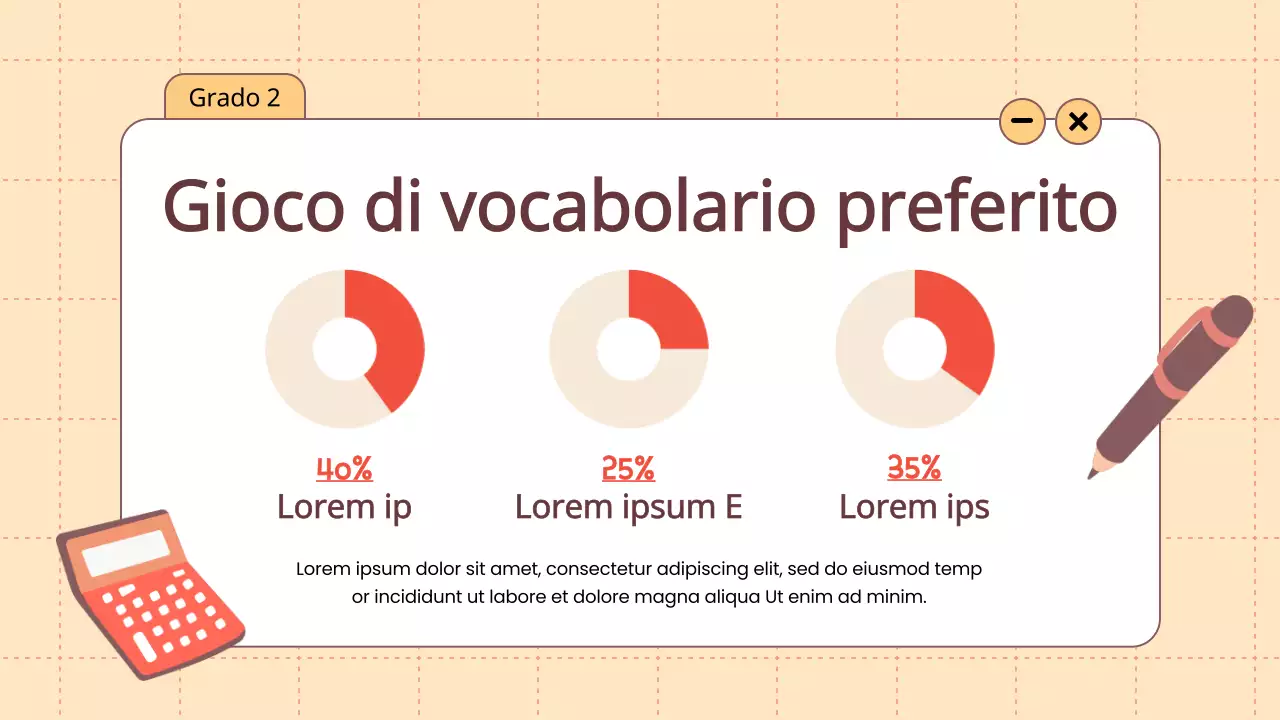 Animazione arancione Vocabolario Giochi divertenti Materiale di classe