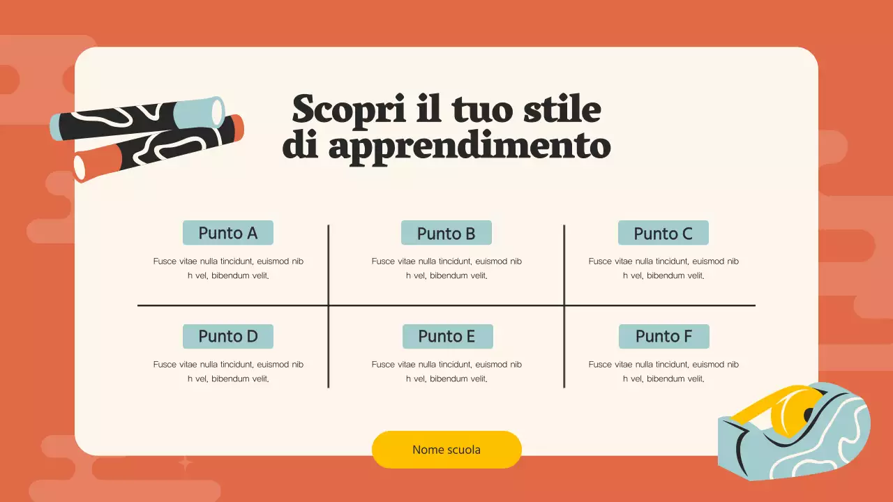 Guida allo studio della scuola media Orange Pop Materiale di studio