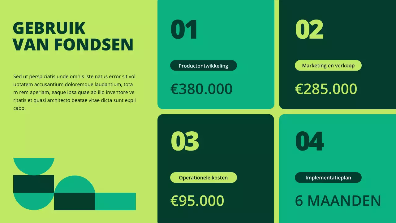 Green Geometric Klein Bedrijf Financieringspitch Voorstel