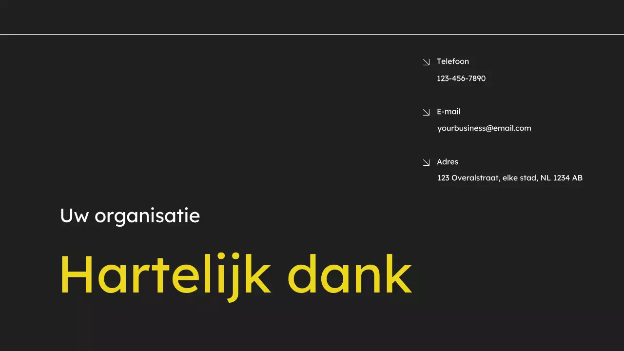 Geel en zwart eenvoudig marketingvoorstel voor verkoopdeck