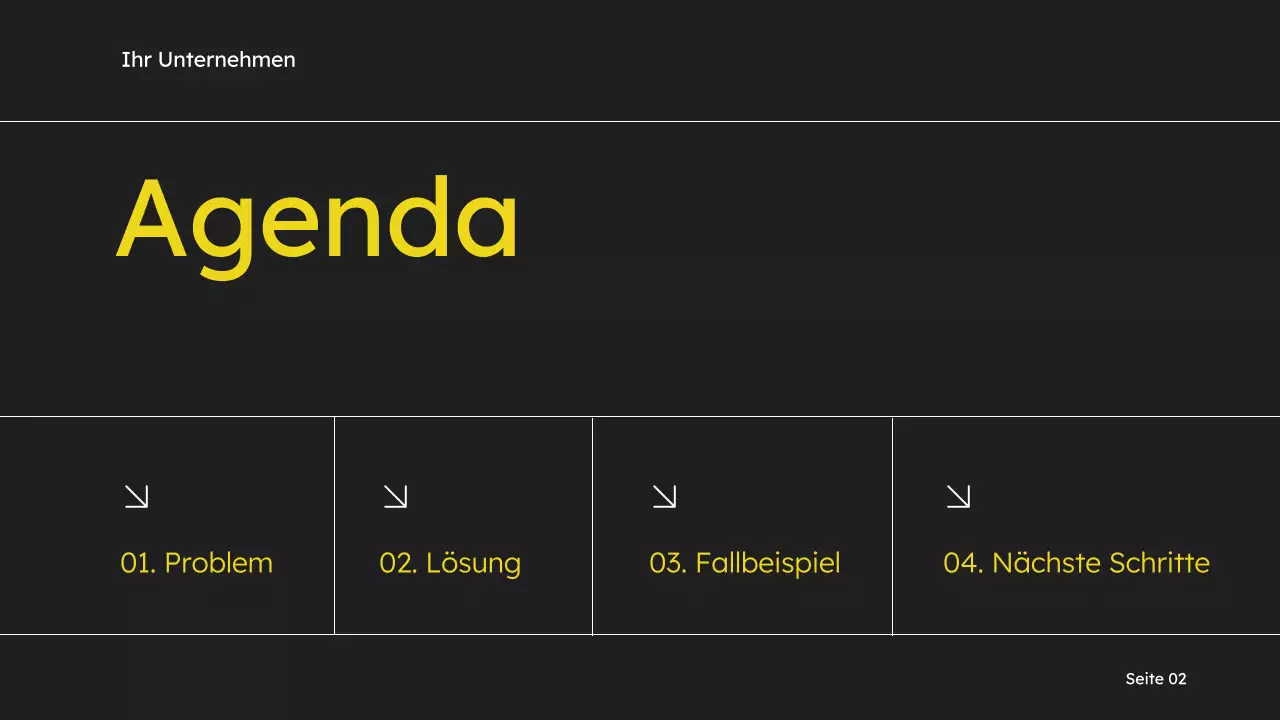 Gelb und Schwarz Einfaches Verkaufsdeck Marketingvorschlag
