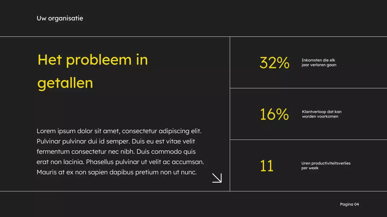 Geel en zwart eenvoudig marketingvoorstel voor verkoopdeck
