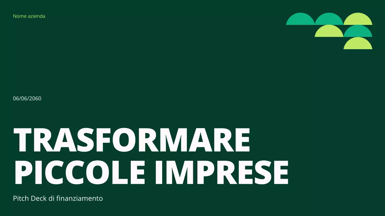 Proposta di finanziamento per piccole imprese Green Geometric