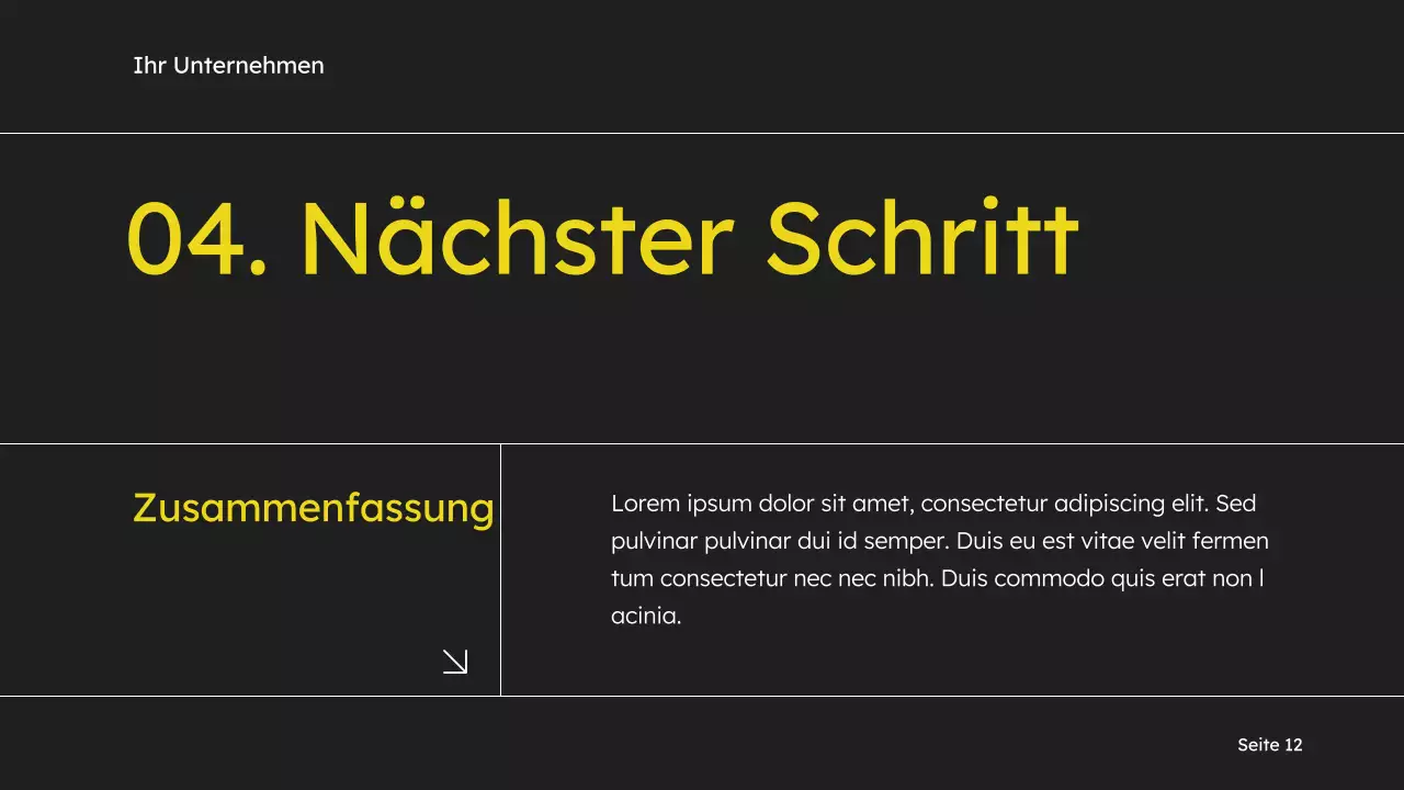 Gelb und Schwarz Einfaches Verkaufsdeck Marketingvorschlag