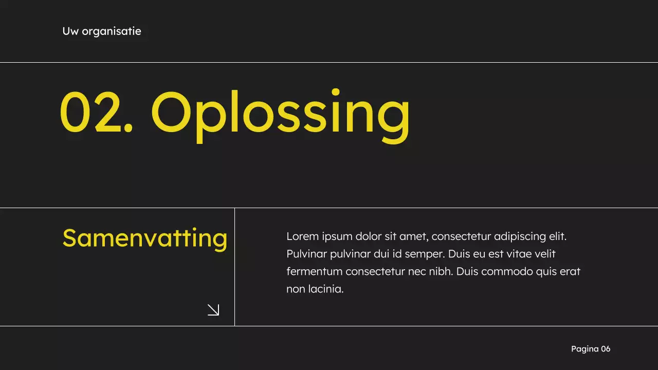 Geel en zwart eenvoudig marketingvoorstel voor verkoopdeck