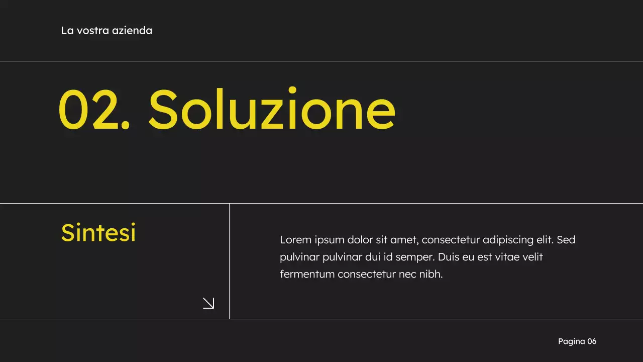 Proposta di marketing in giallo e nero