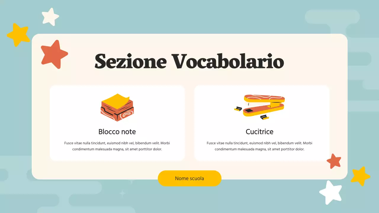 Guida allo studio della scuola media Orange Pop Materiale di studio