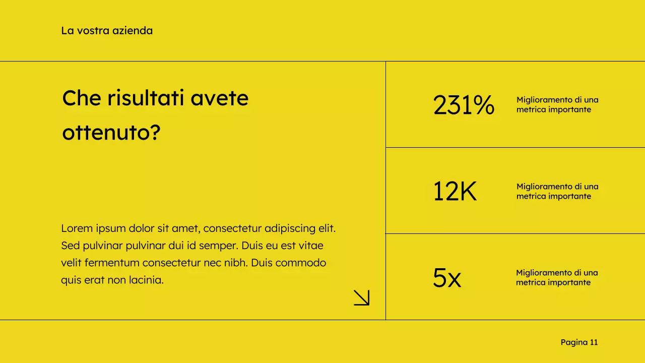 Proposta di marketing in giallo e nero