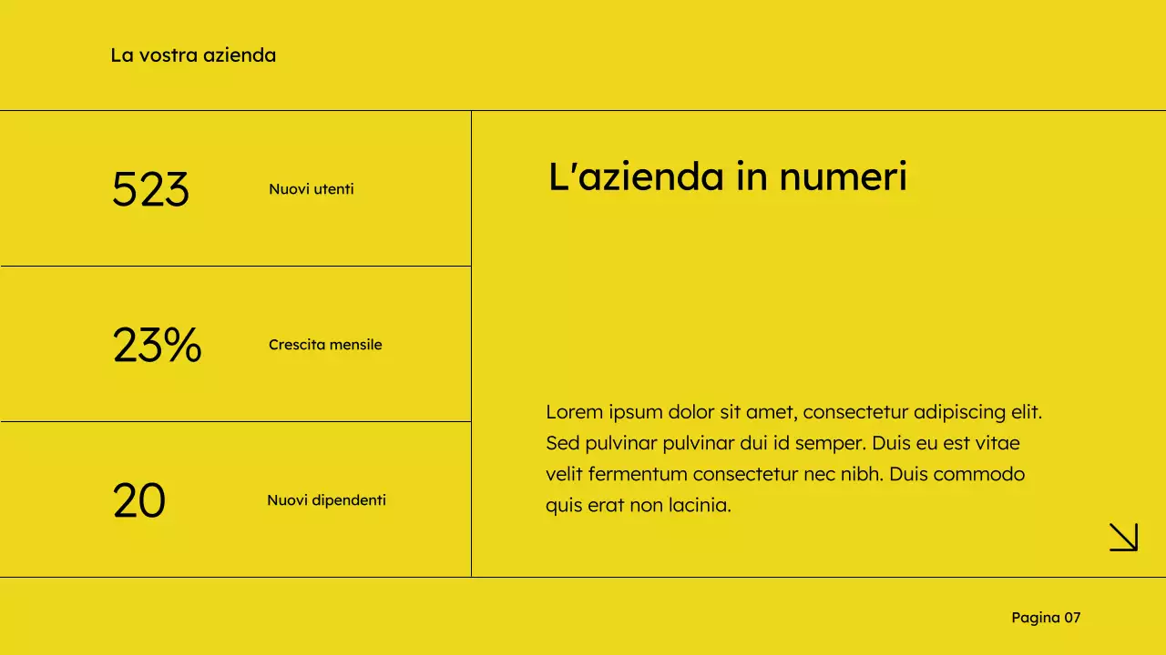 Proposta di marketing in giallo e nero