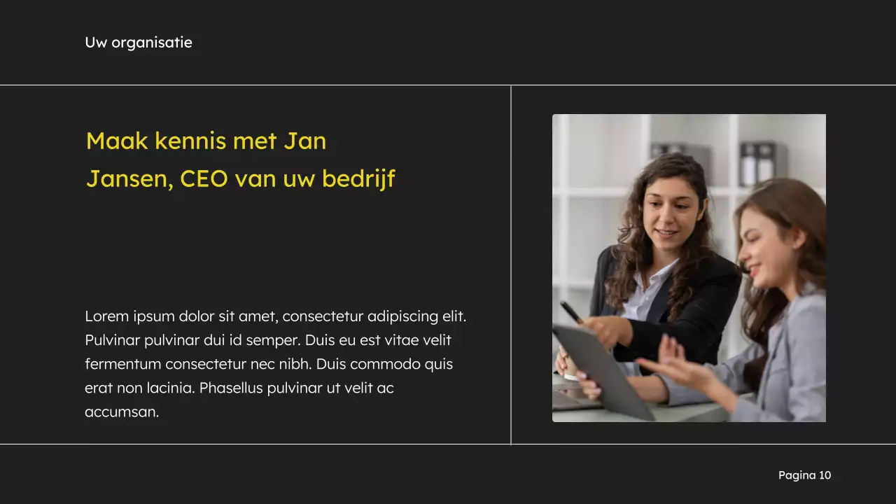 Geel en zwart eenvoudig marketingvoorstel voor verkoopdeck