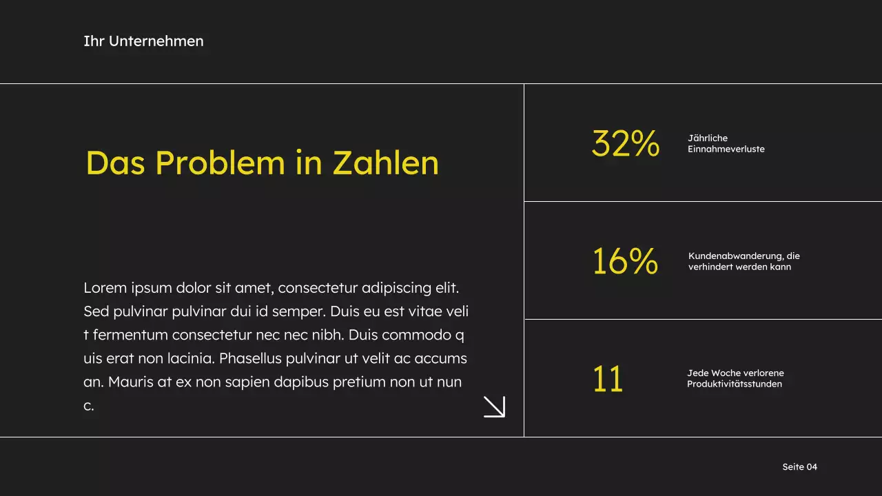 Gelb und Schwarz Einfaches Verkaufsdeck Marketingvorschlag