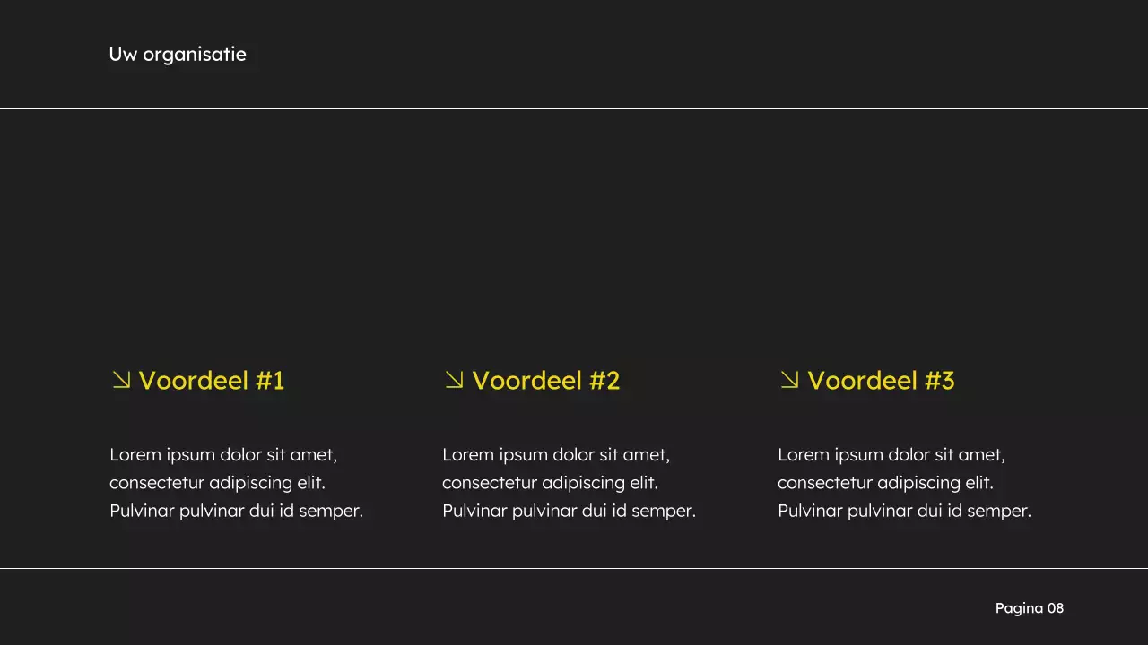 Geel en zwart eenvoudig marketingvoorstel voor verkoopdeck