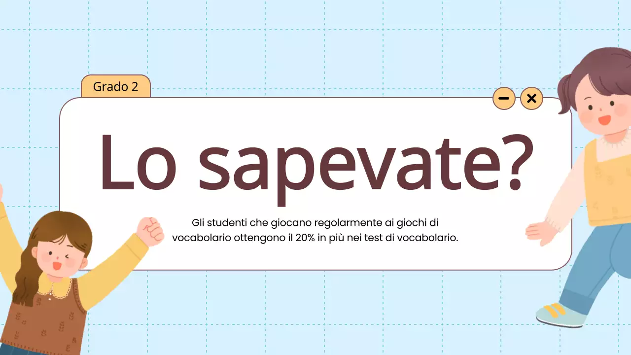 Animazione arancione Vocabolario Giochi divertenti Materiale di classe