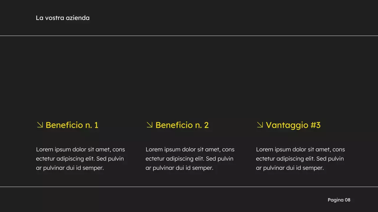 Proposta di marketing in giallo e nero