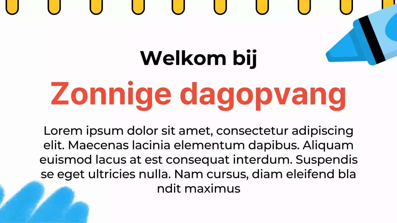 Hemelsblauw Oranje Animatie Kinderopvang Publiciteit