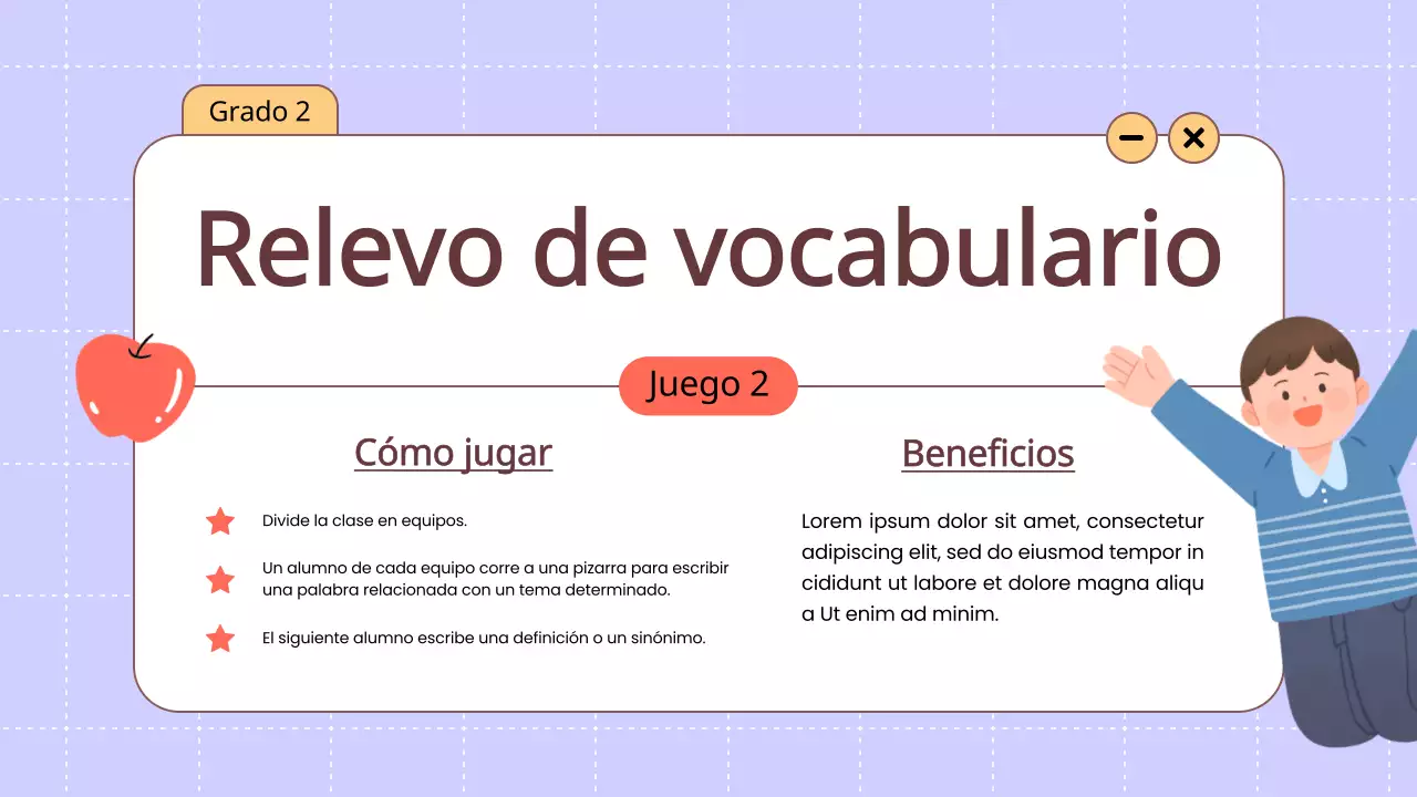 Animación naranja Vocabulario Juegos divertidos Material de clase