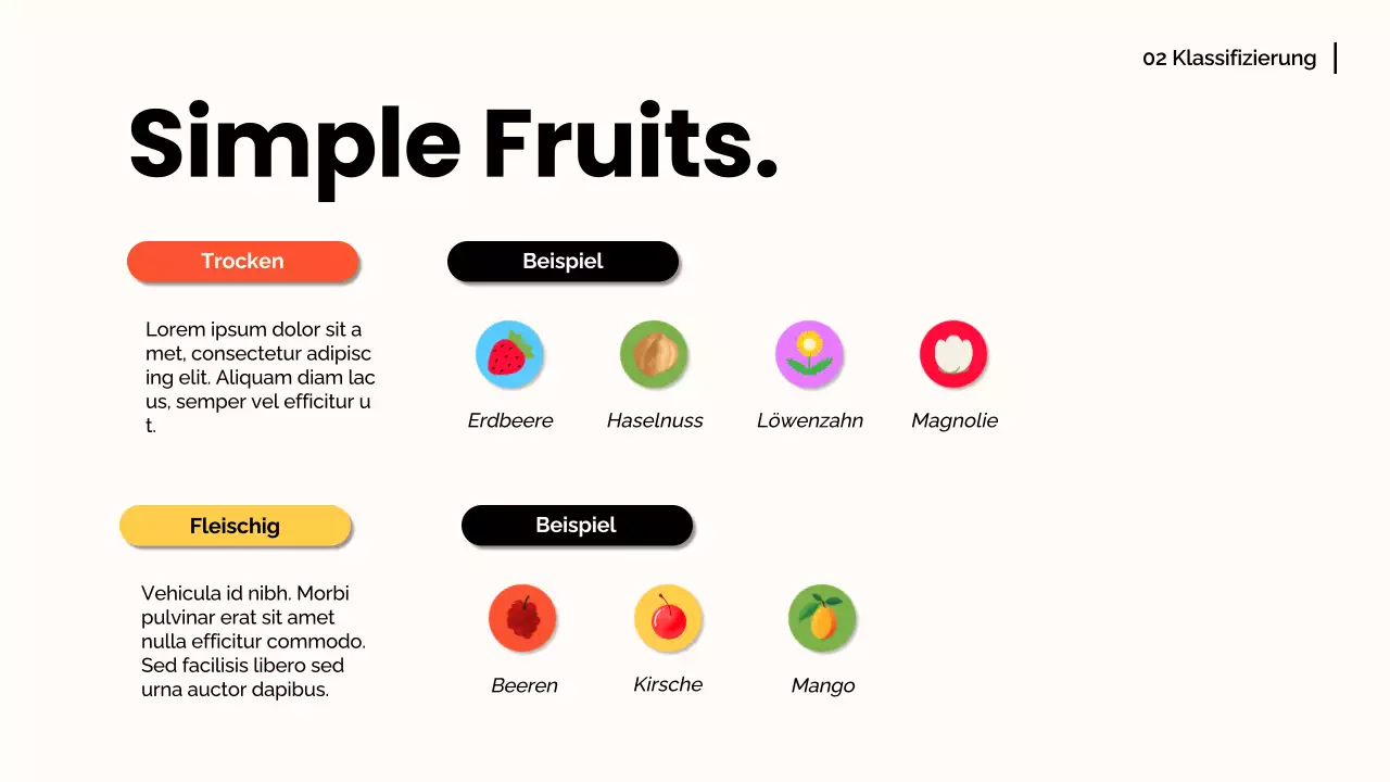 Weiß Orange Modernes Obst Vortragsmaterial