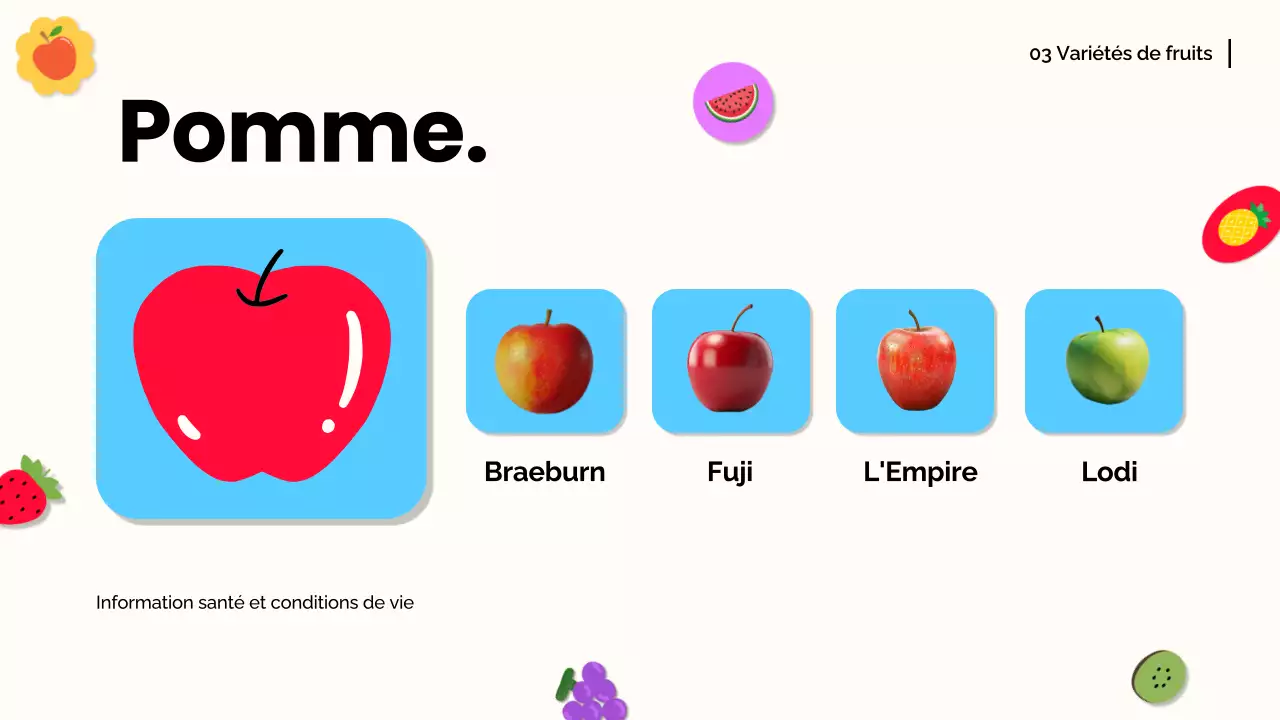 Orange blanche Matériel de conférence moderne sur les fruits