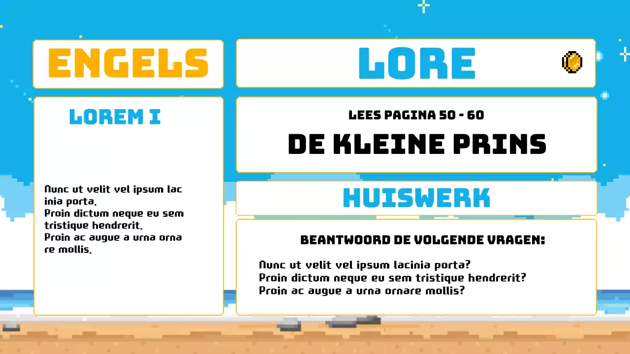 Hemelsblauw Geel Animatie Klassenagenda