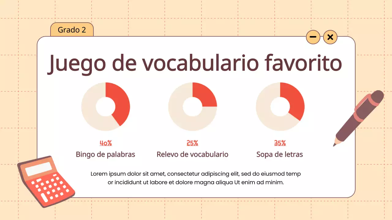 Animación naranja Vocabulario Juegos divertidos Material de clase